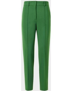 Akris Punto Ferry Pintuck Viscose Jersey Tapered-Leg Ankle Pants - Green