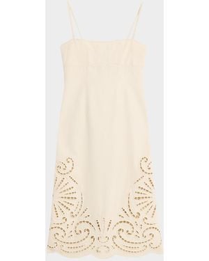 Ulla Johnson Jane Eyelet Denim Midi Dress - Natural