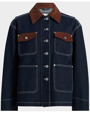 3.1 Phillip Lim Denim & Corduroy Chore Jacket - Blue