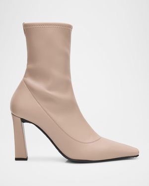 Giuseppe Zanotti Barbaro Stretch Leather Ankle Booties - Natural