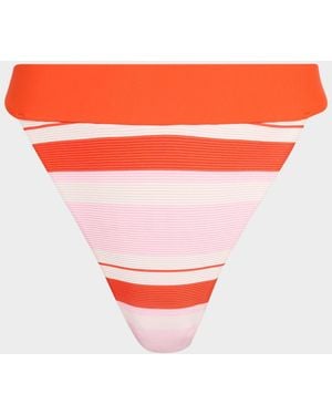 Jonathan Simkhai Kristy Striped Bikini Bottoms - Orange