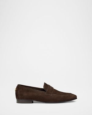 Bougeotte Suede Penny Loafers - White