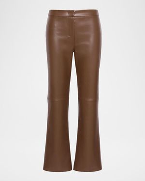 Max Mara Sublime Flare-Leg Coated Jersey Pants - Brown