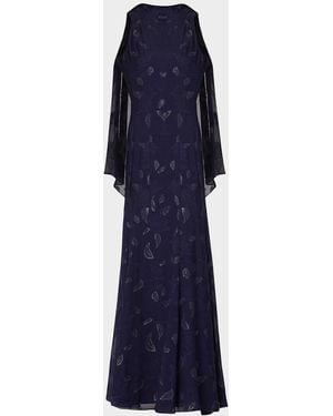 Shoshanna Quinn Metallic Lurex Maxi Dress - Blue
