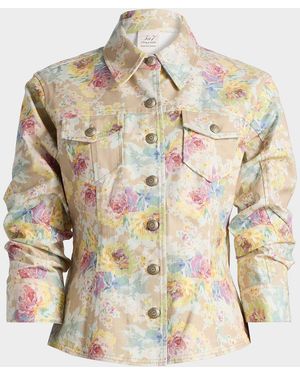 Cinq À Sept Ikat Bouquet Canyon Floral Denim Jacket - Natural