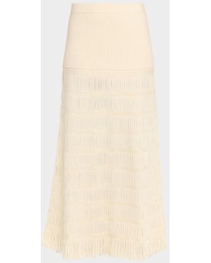 DIOTIMA Alba Fringed Knit Maxi Skirt - Natural