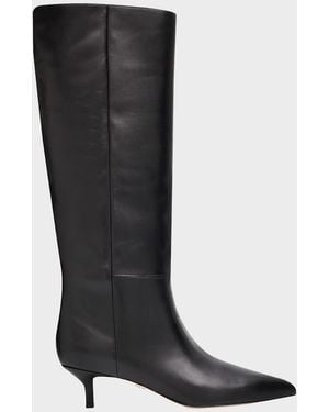 Veronica Beard 45Mm Lisa Leather Knee-High Boots - Black