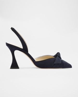 Alexandre Birman 85Mm Clarita Suede Slingback Sandals - White