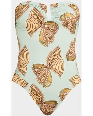 Ulla Johnson Monterey Strapless One-Piece Swimsuit - Metallic