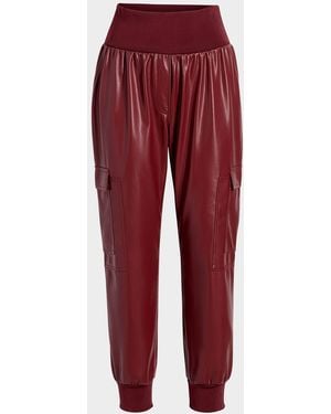Cinq À Sept Giles Vegan Leather Cargo Pants - Red