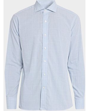 Peter Millar Apos;S Crown Crafted Cotton Plaid Button-Down Shirt - Blue