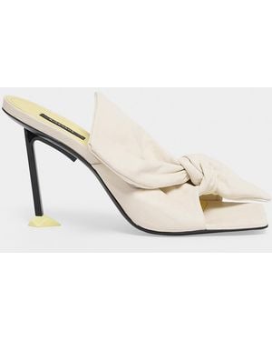 Givenchy 95Mm Bow Leather Mule Sandals - White