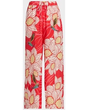 Johnny Was X Ashley Percival Wide-Leg Pants - Red