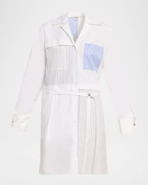Jason Wu Patchwork Cotton Shirtdress - White