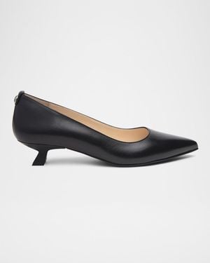 Nero Giardini Leather Kitten-Heel Pumps - Blue