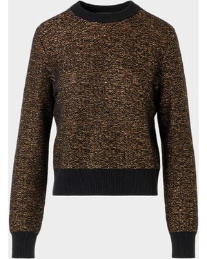 Akris Cashmere Metallic Knit Sweater - Brown