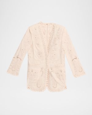 Kobi Halperin Lace Embroidered Cotton-Linen Jacket - Natural