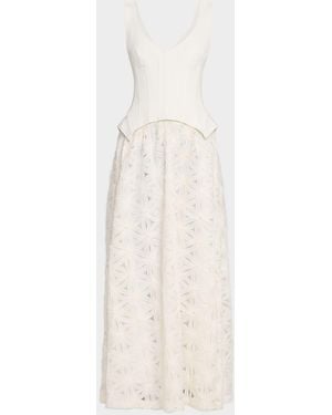 weil cotton lace maxi dress Womens Lace Long Sleeve V Neck Fall Maxi Dress, Large 12-14 / Beige