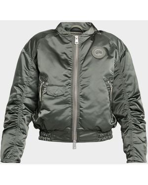 Canada Goose Jade Down Satin Bomber Jacket - Green