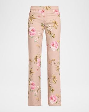Kobi Halperin Leigh Floral-Print Straight-Leg Pants - Pink