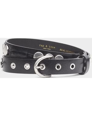 Rag & Bone Luna Beaded Leatherbelt - Black
