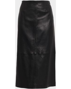 Jonathan Simkhai Raven Leather Pencil Midi Skirt - Black