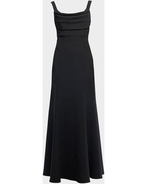 Shoshanna Bartlett Ruched Long Gown - Black