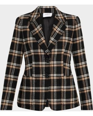 Akris Punto Wool Check Single-Breasted Jacket - Black