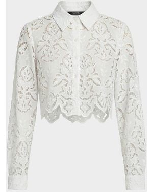 Toccin Jilly Embroidered Cropped Blouse - White
