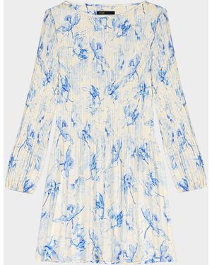 Maje Rockifleur Pleated Mini Dress - Blue