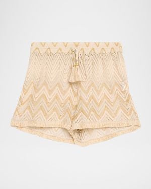 Ramy Brook Chevron Duke Coverup Shorts - Natural