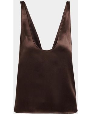 Tom Ford Plunging Scoop-Neck Silk Tank Top - Brown