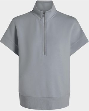 Varley Ritchie Short-Sleeve Half-Zip Sweatshirt - Gray