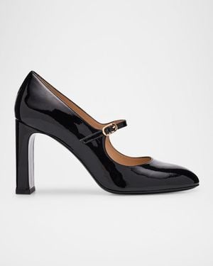 Stuart Weitzman Babette Patent Leather Mary Jane Pumps - Black