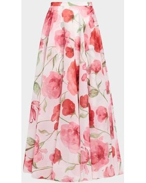 Sachin & Babi Bellamy Floral-Print Organza Maxi Skirt - Pink