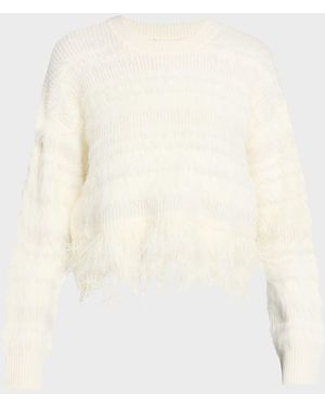 Cinq À Sept Vivi Feathered Crewneck Sweater - White