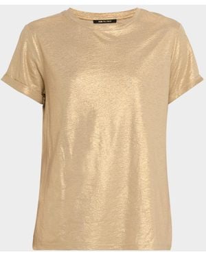 Kobi Halperin Meegan Crewneck Shimmer Knit Tee - Natural