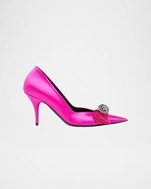Balenciaga 110Mm Avenue Palazzo Embellished Satin Pumps - Pink