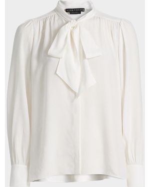 Alice + Olivia Thayer Tieneck Blouse - White