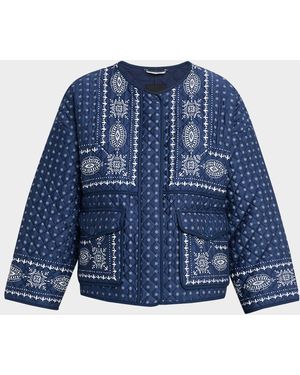 Weekend by Maxmara Jader Quilted Cotton Jacket - Blue