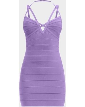Hervé Léger The Erin Mini Dress - Purple