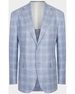 Stefano Ricci Plaid Single-Breasted Sport Coat - Blue