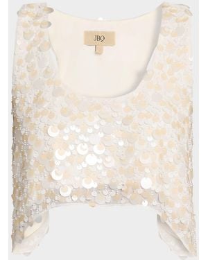 JBQ Juliet Sequined Crop Top - Natural