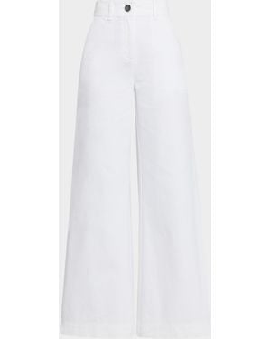 Toccin Eileen Wide-Leg Jeans With Slits - White
