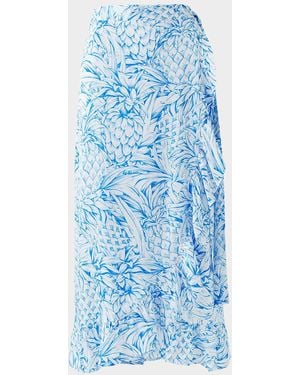 Melissa Odabash Danni Pineapple Wrap Skirt - Blue