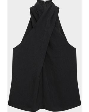 Theory Halter Solid Sleeveless Top - Black