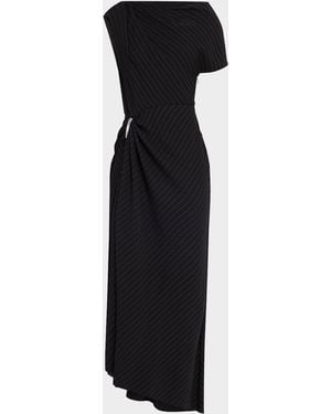 Brandon Maxwell The Lowery Asymmetric Draped Dress - Black