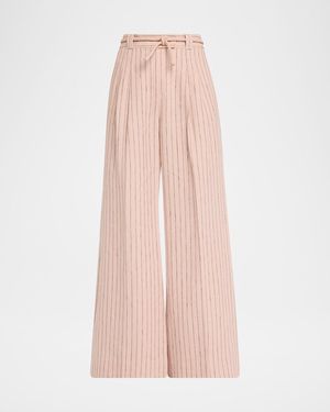 Zimmermann Alchemy Linen Wide-Leg Pants - Pink