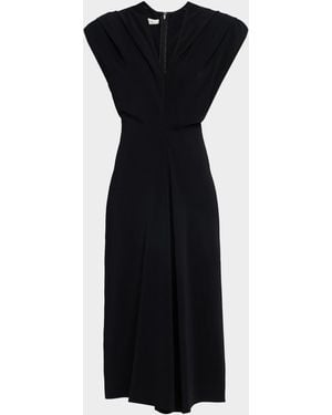 Co. Banana Cut Cap-Sleeve Midi Dress - Black