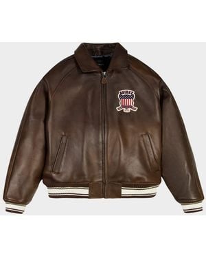 Avirex Apos;S Icon Leather Bomber Jacket - Brown